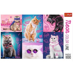 Trefl Neon Color Line Super Cats Jigsaw Puzzle - 1000pc - 1 of 3