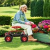 Tangkula Rolling Garden Cart Wagon Scooter w/ 360° Swivel Seat & Storage Tray & Basket - 2 of 4