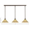 Toltec Lighting Any 3 - Light Chandelier in  Bronze with 12" Chocolate Icing Shade - 2 of 2