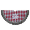 Northlight 48" Red and White Plaid Christmas Tree Skirt with Snowflake - 3 of 4