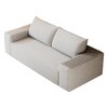 JUJABU 63" Modern Corduroy Loveseat Sofa with Deep Seat and Wide Armrests, for Living Room or Bedroom - 2 of 4