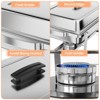 Stainless Steel Chafing Dishes for Buffet - Rectangular Buffet Servers with Lids, Ideal for Catering, Parties, Dinners & Kitchen Use, Silver - 3 of 4