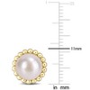 EVERLY JEWELRY | 10K Yellow Gold 8-8.5 mm Cultured Freshwater White Pearl Beaded Stud Earrings - 3 of 4