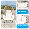 FDW Egg Chair Basket Lounge Chair Rattan Chair with Plush Cushions - 3 of 4