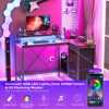 43" L Shaped Gaming Desk, Computer Desk with Power Outlets & Led Lights, Corner Desk with Monitor Stand - 3 of 4