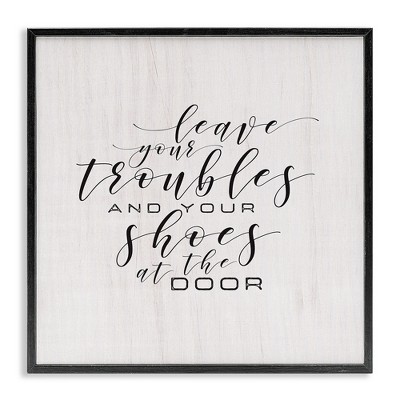 Stupell Industries Troubles & Shoes at Door, 24" x 24"