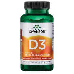 Swanson High Potency Vitamin D3 1,000 Iu (25 mcg) Capsule 250ct