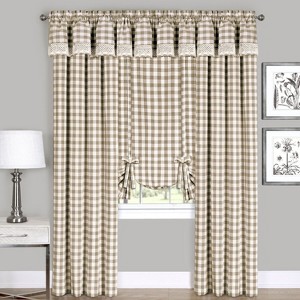GoodGram Complete 6 Pc. Country Chic Plaid Window Curtain Treatment Set - 1 of 2