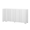 MDF Sideboard with Linear Patterned Doors,4 Door Storage Cabinet with Triangular Legs,Pine Veneer Buffet for Dining Room-Cuddlewood - 3 of 4