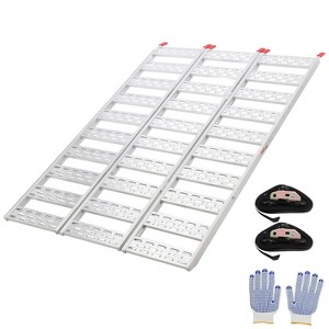 Folding Ramps, ATV Ramps - Aluminum Tri-Fold Ramp with Treads, 1500Lbs Capacity 76''x50'' for Pickup Truck, Motorcycle, UTV, Lawnmower, Snow Blower - 1 of 4