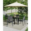 GustoWave Aluminum Outdoor Patio Dining Chair with Gray Frame, Gray Paded Textilence (2 Pack, Grey Chair) - 2 of 4
