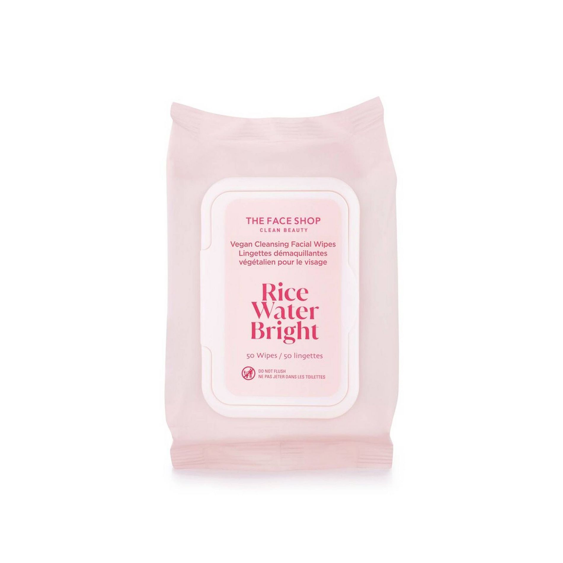 The Face Shop Rice Water Bright Vegan Cleansing Wipes - 50ct