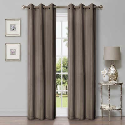 Classic Linen Design Room Darkening Semi-Blackout Curtains, Set of 2 by Blue Nile Mills