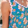 Women's Floral Print Lace Trim Sleeveless Front Pocket Mini Dress - Cupshe - 2 of 4