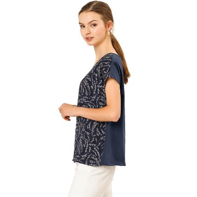 INSPIRE CHIC Women's Short Sleeves Round Neck Floral Print T-Shirts