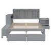 TIRAMISUBEST Full Size Wooden Platform bed with Multi-functional Storage Space, Nightstand and 2 Drawers, Modern Bed Frame with USB Ports and Desk - 4 of 4