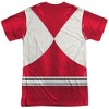 Men's Power Rangers Red Ranger (Front Back Print) Short Sleeve Costume T-Shirt - 3 of 4