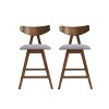 GDFStudio Sunapee Mid Century Modern Fabric Upholstered Wood 25 Inch Counter Stools (Set of 2) - 2 of 4