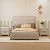 Merax Full Size Upholstered Velvet Platform Bed with Tufted Headboard and Rivet Design - 2 of 4