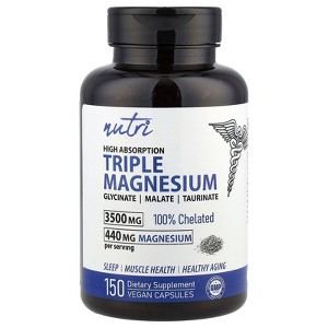 Nutri Triple Magnesium, High Absorption, 150 Vegan Capsules (88 mg per Capsule) - 1 of 2