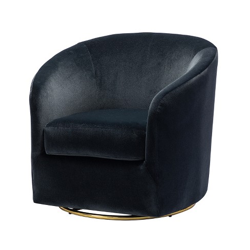 Amarante Comfy Velvet Swivel Chair For Bedroom With Metal Base | Karat ...