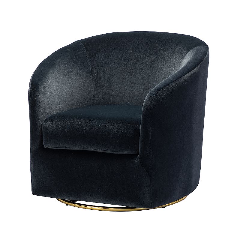 Amarante Comfy Velvet Swivel Chair for Bedroom with Metal Base | Karat Home-TEAL, 1 of 11