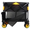 Grungis 51"H Heavy Duty Foldable Wagon Cart,Shopping Cart with Extra Long Extender,Utility Cart for Camping,Shopping,Black+Blue - 4 of 4