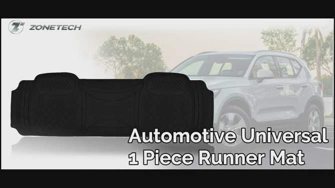 Zone Tech Premium Quality Automotive Rear Universal 1 Piece Runner Mat- All Weather Protection-Perfect for Car, Truck and SUV, 2 of 7, play video