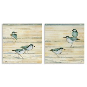 Stupell Industries Sandpipers Abstract Water Shoreline 2pc Canvas Art Set - 1 of 4