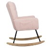 Modern Teddy Fabric Rocking Accent Chair with Solid Wood Base & Metal Frame, Upholstered Lounge Chair with Ergonomic Back & Armrests - 3 of 4
