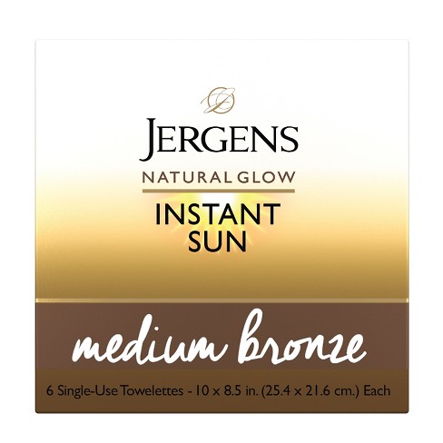 Jergens Natural Glow Instant Sun Sunless Tanning Towelettes, Single Use  Self Tanner Wipes, For Travel - 6ct