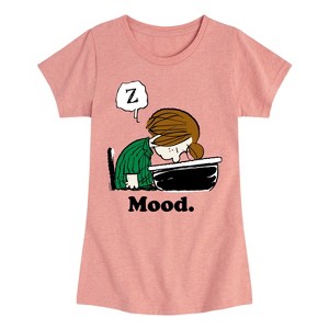 Girls' - Peanuts - Peppermint Patty Mood Fitted Short Sleeve Graphic T-Shirt - 1 of 4