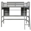 Whisen Twin size Loft Bed,  Bed Frame with Storage Shelves, Full-length Guardrail, Desk and Ladder - 3 of 4