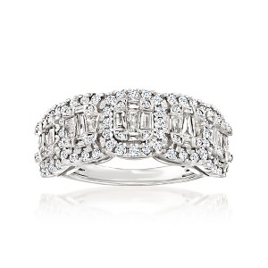 Ross-Simons 1.00 ct. t.w. Round and Baguette Diamond Ring in Sterling Silver - 1 of 4