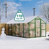 Walk-in Polycarbonate Greenhouse with Adjustable Roof Vent & Lockable Door - Sturdy Aluminum Frame for Outdoor Garden Protection - 4 of 4