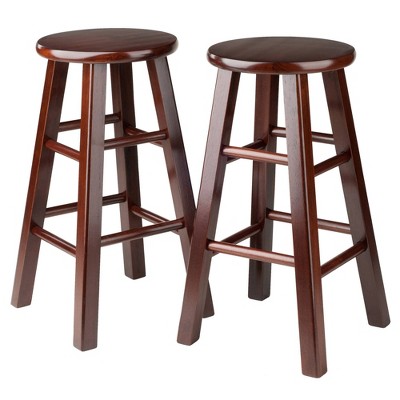 2pc 24" Pacey Counter Height Barstools Set Antique Walnut - Winsome