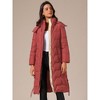 INSPIRE CHIC Women's Winter Hooded Zip Up Down Stand Collar Long Puffer Coat - 3 of 4