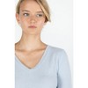 JENNIE LIU Women's 100% Pure Cashmere Long Sleeve Pullover V Neck Sweater - 3 of 3