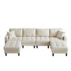 122.5" Corduroy U-Shaped Modular Sectional Sofa with Ottomans & Pillows - 4 of 4
