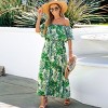Women's Green & Orange Tropical Floral Off-Shoulder Flounce Bodice Maxi Dress - Cupshe - 4 of 4