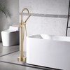Sumerain Freestanding Tub Faucet Brushed Gold Floor Mounted Bathtub Faucet with Handheld Shower - 3 of 4