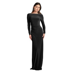 VENUS Womens Plunging Back Long Dress - 1 of 4