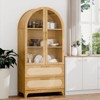 ChicFurnit Decorative Storage Cabinet Arched Bookcase with Doors and Drawers for Living Room or Office, Brown, 15.7"*72.8"*35" - 4 of 4