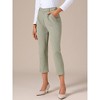 INSPIRE CHIC Women's Business Casual Cropped Length Work Office Trousers with Pockets - 2 of 4