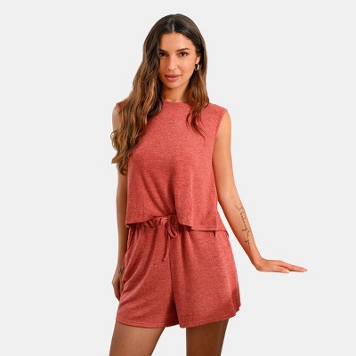 Women's Cozy Chic Heathered Pajama Sets with Drawstring Waist - Cupshe