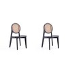 Set of 2 Versailles Round Dining Chairs Black/Natural - Manhattan Comfort: Mid-Century Modern, Ash Wood Frame, No Assembly Required - 2 of 4
