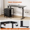 WOWLIVE 47-55'' Electric Standing Desk with 3 Drawers, Height Adjustable Gaming Desk with Cup Holder, Storage Computer Desk for Home Office - 3 of 4