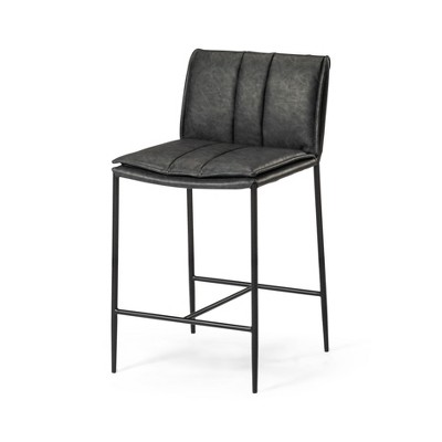 Maven Lane Gerard High Back Vegan Leather Counter Height Bar Stool