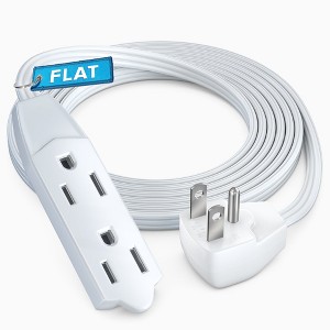 Maximm Flat Plug Extension Cord UL Certified 16 Gauge, 125V, 13 Amps, 1625 Watts Grounded 3-Prong Cord - 1 of 4