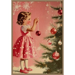 Amanti Art Girl With Baubles by Pictufy Studio Canvas Wall Art Print Framed 23-in. W x 33-in. H. - 1 of 4
